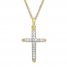 Diamond Cross Necklace 1/4 ct tw Round-cut 10K Yellow Gold