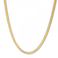 Men's Franco Link Necklace 10K Yellow Gold 24" Length